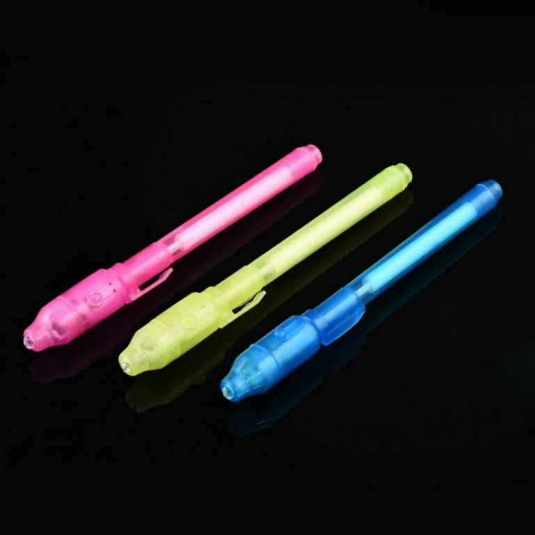 4PCS Invisible Ink Spy Pen Built In UV Light Magic Marker Secret Message  Gadget Pen (Random color) 