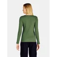thumbnail image 4 of Time and Tru Women's Long Sleeve Rib Scoop T-Shirt, 4 of 5