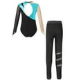 thumbnail image 7 of iiniim Gymnastics Leotards for Girls Long Sleeve Mesh Splice Ballet Bodysuit with Legging Sparkly Jumpsuit Activewear Turquoise 16, 7 of 7