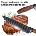 thumbnail image 4 of 6pcs Professional Black Chef Knife Set, Stainless Steel Kitchen Knife Set, Hammer Pattern Kitchen Knife With High Carbon Stainless Steel, Premium Wood Grain Design Handle Cutlery Ergonomic, 4 of 11