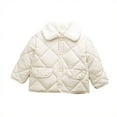 thumbnail image 2 of Esaierr Toddler Baby Warm Cotton Outerwear 1T-7T Kids Winter Coat Kids Puffer Jacket Lapel Button Solid Color Winter down Coat with Pocket for Boys Girls, 2 of 7