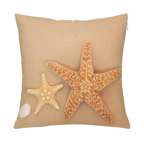 YUSDECOR Starfish And Cockle Shell Throw Pillowcase Pillow Cover Cushion Couver 18x18 inch