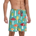 thumbnail image 2 of Naloa Mushrooms Men's Short Pajama Pants, Lounge Comfort Shorts with Elasticized Waistband and Side Pockets - XX-Large, 2 of 9
