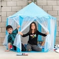 thumbnail image 4 of Play Tent Toynk Blue Hexagon Fantasy Castle Princess Kids, 4 of 7