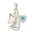 thumbnail image 3 of Sterling Silver Angel w/Light Blue CZ Heart Pendant QC9147, 3 of 4