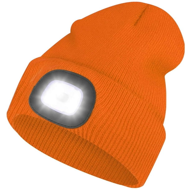 Fashion Unisex Winter 5 LED Light Headlamp Knitted Cap Warm Beanie