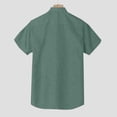 thumbnail image 5 of Xdegoge Mens Casual Dress Shirt Short Sleeve Regular Fit Linen Texture Soft Breathable Lightweight Buttons Down Front Pocket Business Vacationing Top, 5 of 8