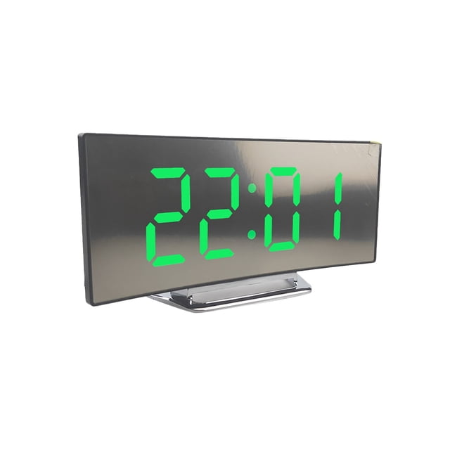 Electrodomésticos ionze con niveles de sonido de alarma, 2 niveles de brillo, reloj digital para dormitorios, reloj despertador de cabecera fácil de leer (verde)