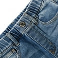 thumbnail image 6 of KIDSCOOL SPACE Baby Girl Boy Jeans,Little Kid Elastic Band Ripped Fold Decor Denim Pants,Light Blue,18-24 Months, 6 of 6