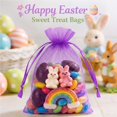 thumbnail image 3 of 50Pcs Purple Organza Bags 5x7 Inch, Small Mesh Gift Bag for Jewelry Candy Sachet Craft, Small Mesh Bags with Drawstring for Party Wedding Favor & Easter, 3 of 7