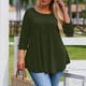 thumbnail image 2 of Plus Tamaño Suelto Ajuste Camisetas para las Mujeres Impresas 3/4 Manga Cuello Redondo Blusa Casual Verano, Más Tamaño de la Túnica de Manga Larga para las Mujeres, 2 of 6