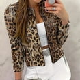 thumbnail image 6 of Women'S Cheetah Print Blazer Leopard Jacket Long Sleeve Suit Work Jacket Brown M, 6 of 9