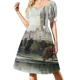 thumbnail image 1 of Ilustración vintage de vestido de manga corta de la Universidad de Glasgow, vestidos de fiesta para mujer, traje de verano para mujer, 1 of 8