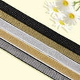 thumbnail image 6 of 11m x 15mm Glitter Gold Elastic Band Metallic Stretch Ribbon White Webbing Polyester Wide Flat Elastic Band for DIY Sewing Crafts Headband Pants Waistband Garment Clothes Accessories DIY, 6 of 7