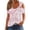 Pink #08, variant on Cold Shoulder Eyelet Tops for Women Summer Casual Short Sleeve Floral Shirts Loose Tunic Blouses Boho Beach Tshirt Loose Fit Cold Shoulder Shirt