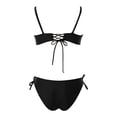thumbnail image 5 of XIYON Womens Bikini Sets High Slit Swimsuit With Side Zipper And Tied Detail Bikini Two Piece Bathing Ladies Swimwear Comfortable, 5 of 5