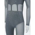 thumbnail image 5 of Alvivi Kids Girls Dance Full Bodysuit Long Sleeve Ballet Unitard Leotard Gymnastics Jumpsuit Skating Dancewear One Piece Grey 8, 5 of 7