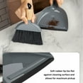 thumbnail image 3 of MR.SIGA Mini Dustpan and Brush Set, Portable Cleaning Brush and Dustpan Combo with Bamboo Handle, Gray, 1 Set, 3 of 6