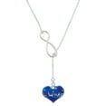 thumbnail image 1 of Delight Jewelry Silvertone Large Blue Flying Santa Heart with AB Crystals Silver tone Elegant Infinity Lariat Necklace, 1 of 4