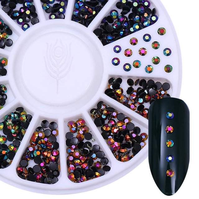 Remache geométrico de oro rosa, tachuelas de aleación para uñas, piedra de camaleón, diamantes de imitación para uñas, pequeñas cuentas irregulares, decoración artística de uñas 3D en rueda Tan Jianjun unisex