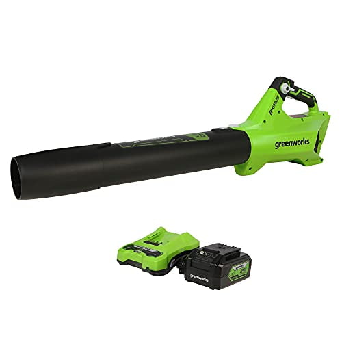 Greenworks 24V 450 CFM Cordless Brushless Leaf Blower, 4.0 Ah USB Battery and Charger Included