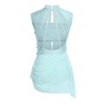 thumbnail image 4 of Doomiva Lyrical Dance Dress for Women Mock Neck Sleeveless Dress Light Blue S, 4 of 7