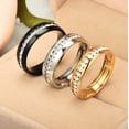 thumbnail image 2 of Men Women's Clear CZ All Around Eternity Ring Gold Plated Stainless Steel Wedding Ring Band - Size 7, 2 of 5