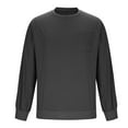 thumbnail image 7 of Sookity Mens Loose Fit Long Sleeve Shirts Solid Color Big and Tall Elastic Pullover Tops with Chest Pockets Men Shirts Casual Black,L, 7 of 7
