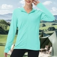 thumbnail image 7 of Women's UPF 50+ Sun Shirts Plus Size Long Sleeve Zip-Up Hoodie Jacket Breathable Zipper Pocket Yoga Running Shirts 3XL, 7 of 7