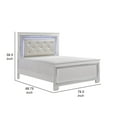 thumbnail image 5 of Benjara Noah California King Bed- LED Backlit Crystal Tufted Headboard- White, 5 of 5