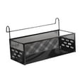 thumbnail image 3 of Hanging Storage Basket Bedside Organizer Iron Rack for Dorm Bunk Bed Apartment Office Black, 3 of 9