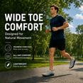 thumbnail image 4 of Mens Extra Wide Walking Shoes, Zero Drop Wide Toe Barefoot Sneakers, Flat Feet, Grey, US 7.5, 4 of 8