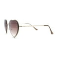 thumbnail image 3 of Womens Metal Race Jewel Trim Rimless Heart Shape Hippie Sunglasses Gold - Brown, 3 of 4
