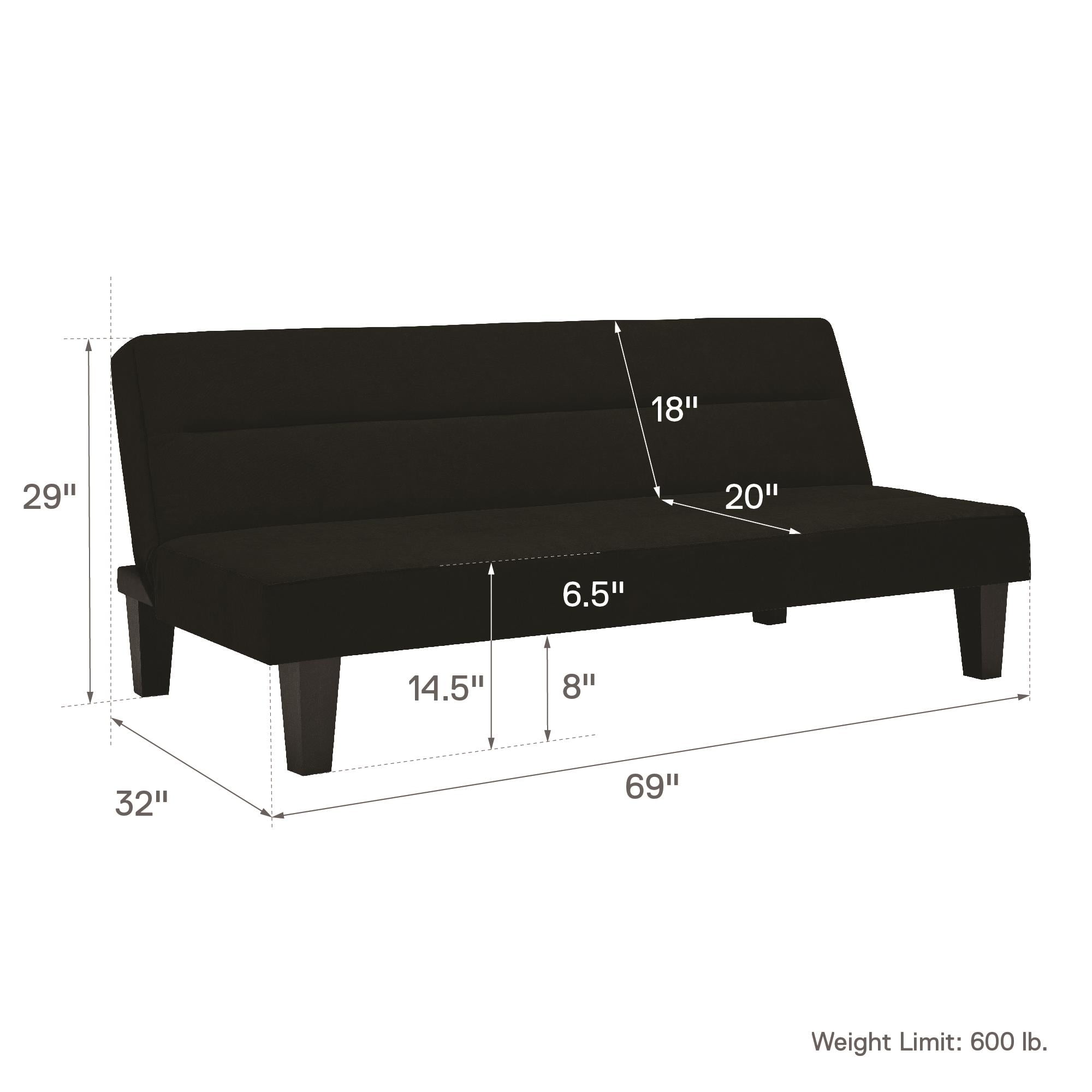 Dhp Kebo Futon Couch With Microfiber Er Black Com Dhp Kebo Futon Couch With Microfiber