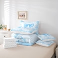 thumbnail image 6 of Erosebridal Dreamy Princess Bowknot 7-Piece Bedding Comforter Set,Blue Vintage Damask Flower King Bedding Sets For Girls Kids,Reversible, 6 of 7