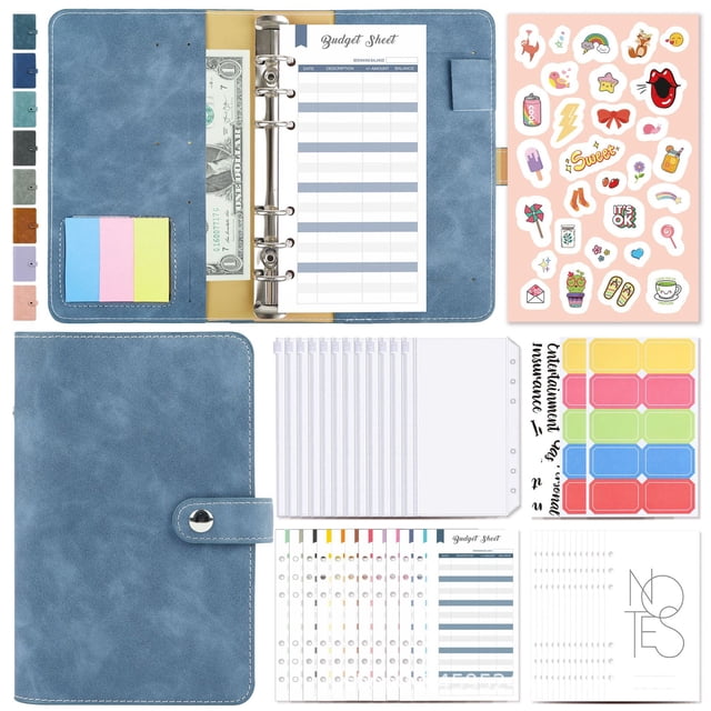 Cuaderno económico Cuaderno económico con papel de aluminio, sobre tipo sobre para efectivo de hojas sueltas económico A6, organizador de dinero para cuaderno económico, carpeta para ahorrar dinero