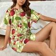 thumbnail image 6 of Kdxio Cherries and Ladybirds Print Pajamas Sets for Women Short-Sleeved Pjs with Lounge Shorts Two Piece Sleepwear S-4XL, 6 of 8