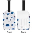 thumbnail image 5 of GZHJMY Watercolor Blue Jellyfish Seahorse Starfish Luggage Tags 1 Piece, PU Leather Travel ID Label with Privacy Name Card Cover for Travel Bag Suitcase Decoration, 5 of 6