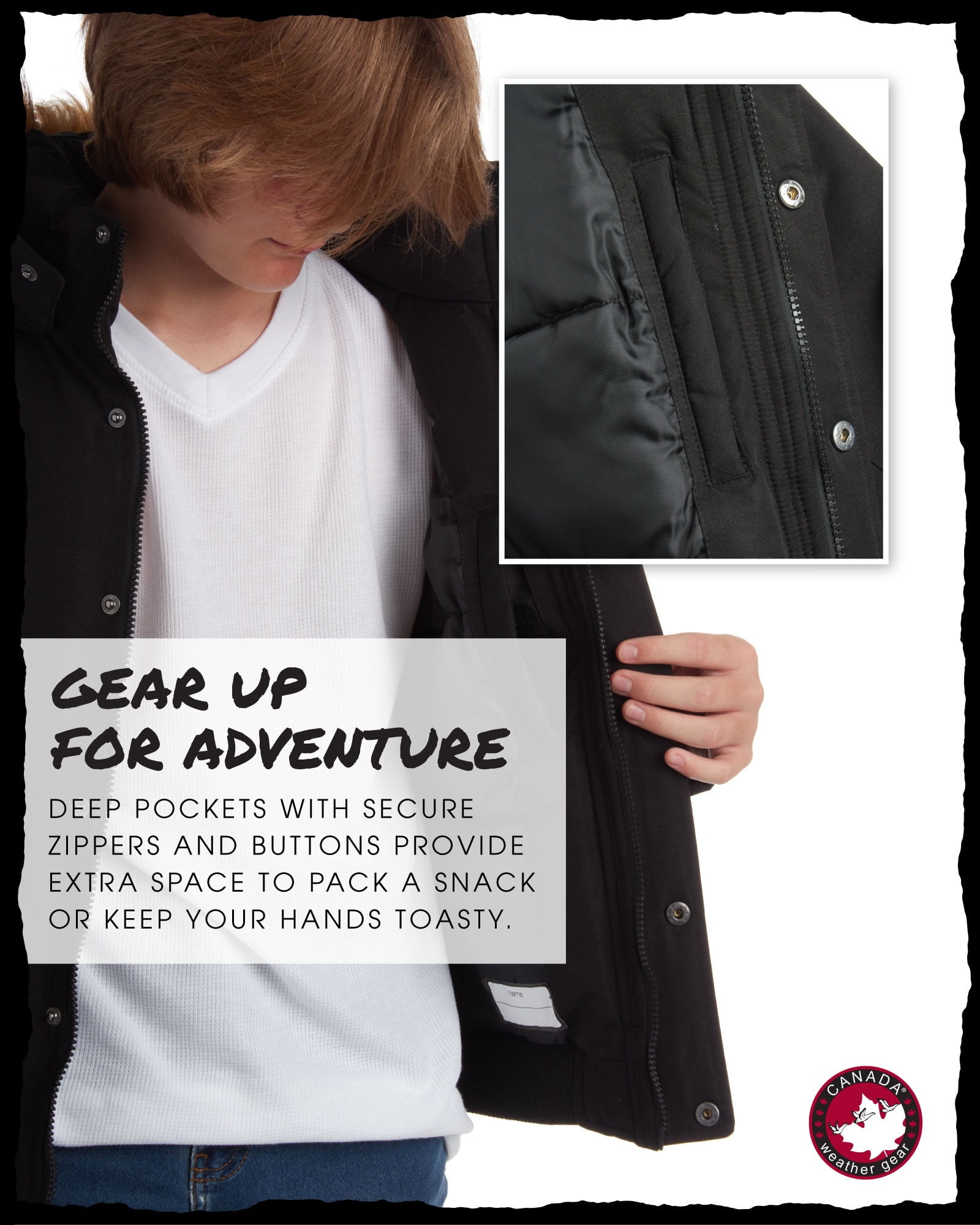 CANADA WEATHER GEAR Boys' Winter Coat - Heavyweight Bomber Parka Ski Jacket (Size: 8-20)