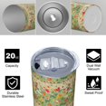 thumbnail image 4 of Pioneer Flower Floral Print Pattern 20oz Skinny Tumbler with Straw & Lid, Double Wall Vacuum Insulated Cup, Leak-Proof, Cup Holder Friendly, Hot 6H Cold 12H, 4 of 6