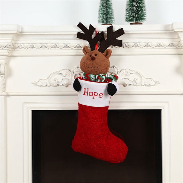 Agiferg Newly Design Pocket Elderly Pockets Deer Christmas Stocking Christmas Gift