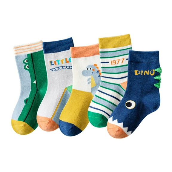 DQRPSEETB Girls Socks Autumn Winter Fresh Cartoon Cute Animal Dinosaur Thickened Warm Comfortable Womens Crew Socks,White Crew Socks M