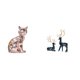 thumbnail image 1 of Figura decorativa de escritorio: gato, alce, ciervo o reno. Adorno de resina y cerámica, ideal para la oficina o como regalo., 1 of 8