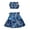 Blue, variant on Toddler Girls Hula Skirts For 1 to 2 Years Old Girls Pa'u Hula Flower Skirts with Matching Top Set