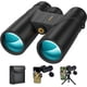 thumbnail image 2 of Binoculares Fiyxlop 12x42 HD para adultos Binoculares compactos impermeables de alta potencia, livianos con adaptador para teléfono, binoculares de visión con poca luz para observación de aves, caza,, 2 of 4
