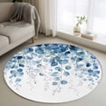 thumbnail image 2 of Blue Eucalyptus Leaves Round Area Rug 3 FT, Small Kitchen Bathroom Mat, Summer Botanical Weeping Washable Indoor Outdoor Throw Runner Carpet Non-Shedding Doormat for Table Shower Sofa Entryway, 2 of 9