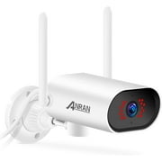 ANRAN Security Camera Outdoor with Pan Rotation 180 degress Feature, 1080P WiFi Outdoor Security Cameras for Home, IP65 Waterproof, Plug-in Power, 2.4G WiFi, SD and Cloud Storage