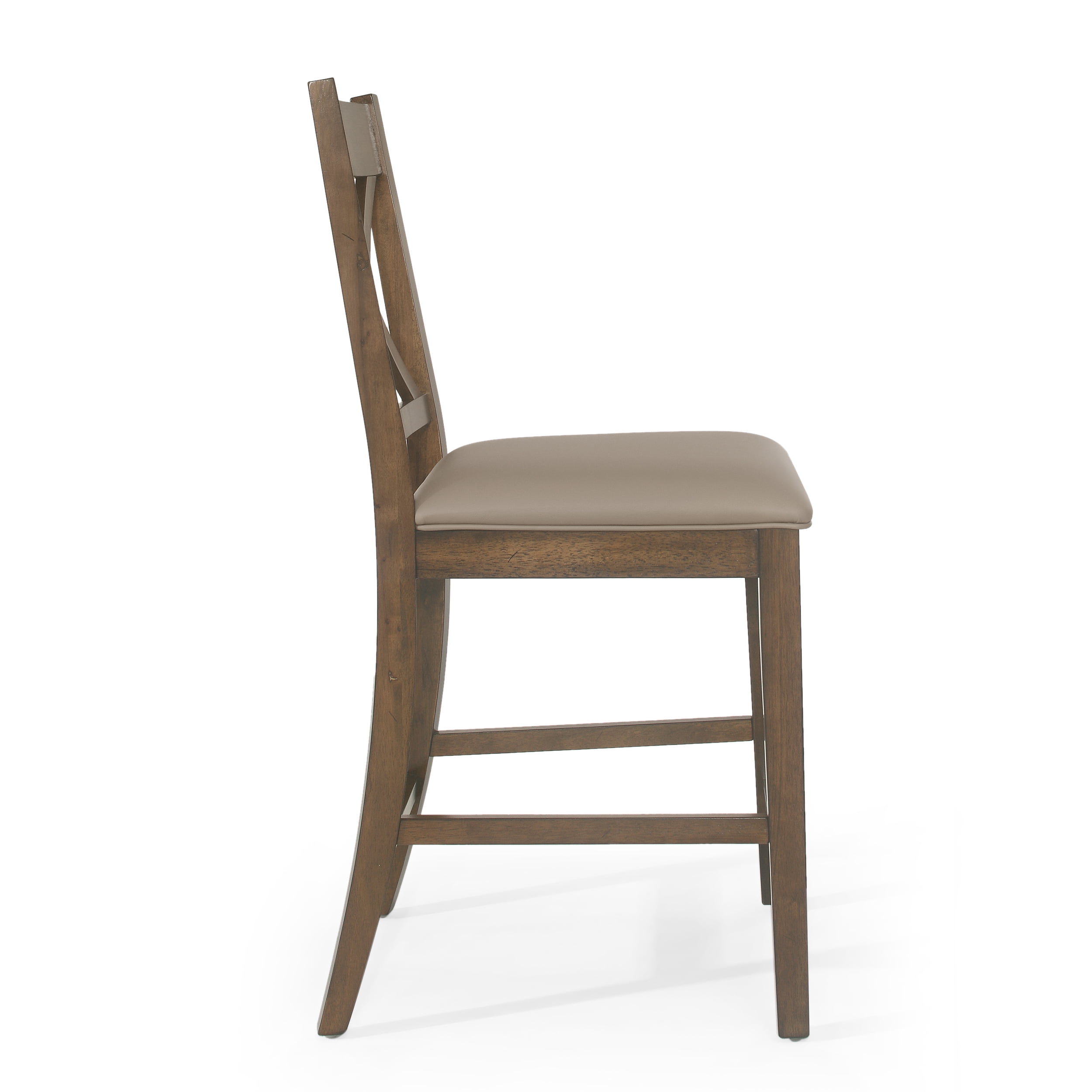 Noble House Wurtz Wood Upholstered Counter Stools, Set of 2, Antique Brown
