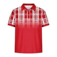 thumbnail image 4 of BiZtdJrK Men's Casual Golf Shirts Short Sleeve Button Down Collared Shirts Summer Loose Fit Tennis Polos Shirts Fashion Plaid Work Tops Pink XXXXL, 4 of 6