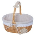 thumbnail image 3 of Wicker Storage with Gingham and Lace Trim for Home Picnics Giving Design Crochet, 3 of 6